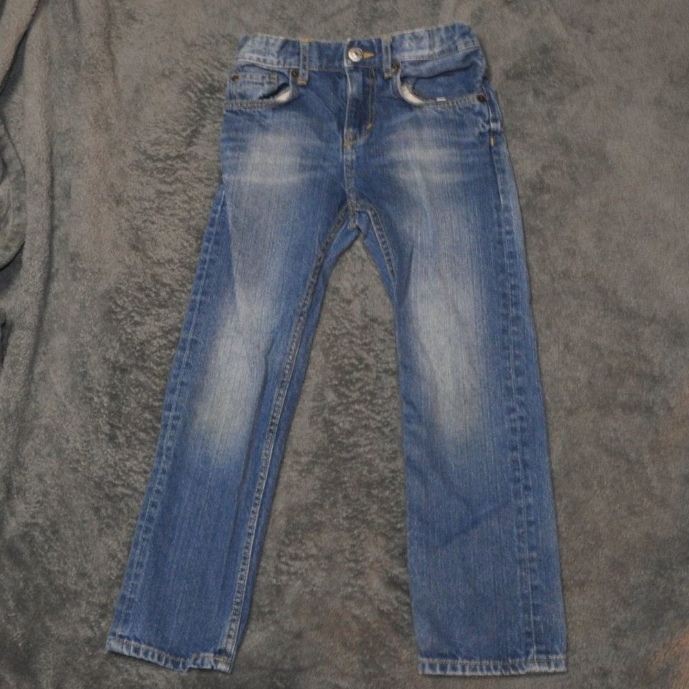 5 for $25 - &denim boys adjustable waist blue jeans slim fit 5-6 years (25)